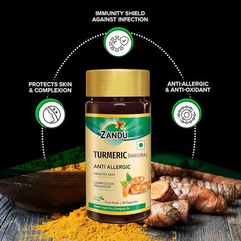 Zandu Turmeric |Haridra Anti Allergic Capsules|60Caps